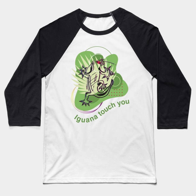 All Those Monsters - Iguana Baseball T-Shirt by AllThoseMonsters